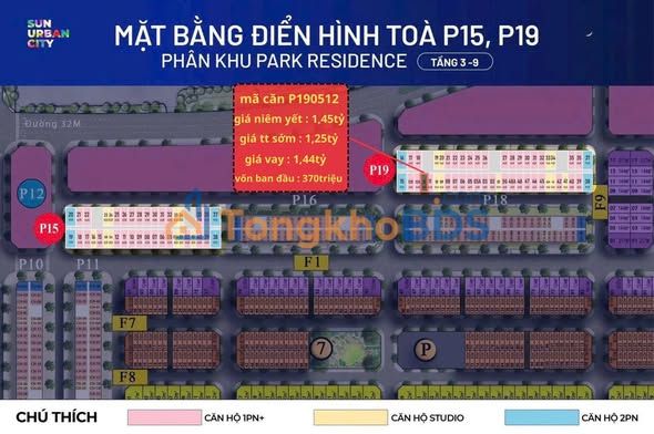 Studio Park Residence Phủ Lý 45m² 1.2 tỷ - View thoáng, hướng Nam