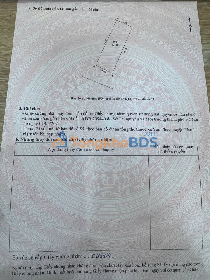 Đất Lô Góc 50m² Xã Vạn Phúc, Thanh Trì - Ô tô vào tận nhà, Giá 4 tỷ