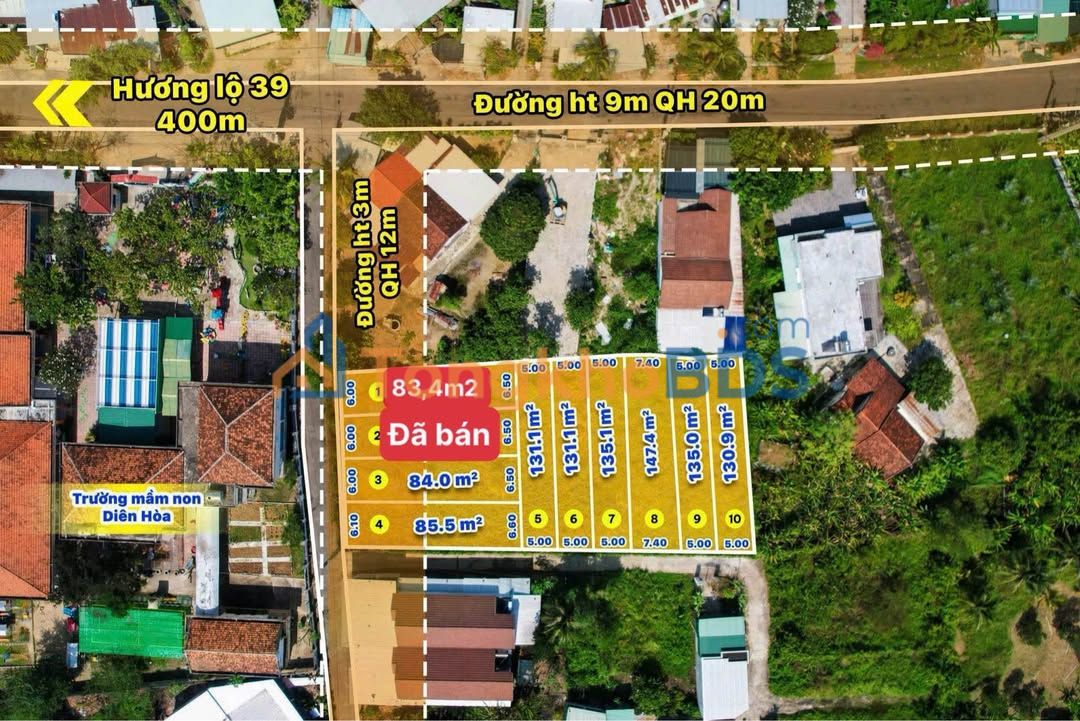 Đất nền Diên Hòa, Khánh Hòa - 130m² giá chỉ 921 triệu - Lô đầu tư F1