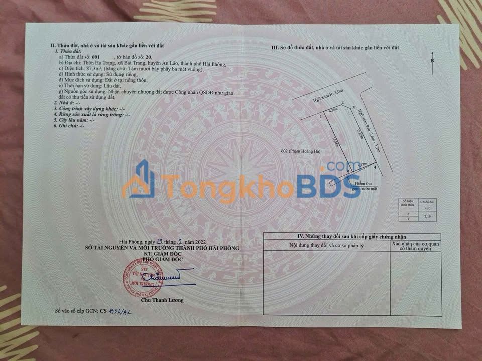 Đất nền Hạ Trang An Lão 88m² 9xx triệu - Sổ đỏ chính chủ