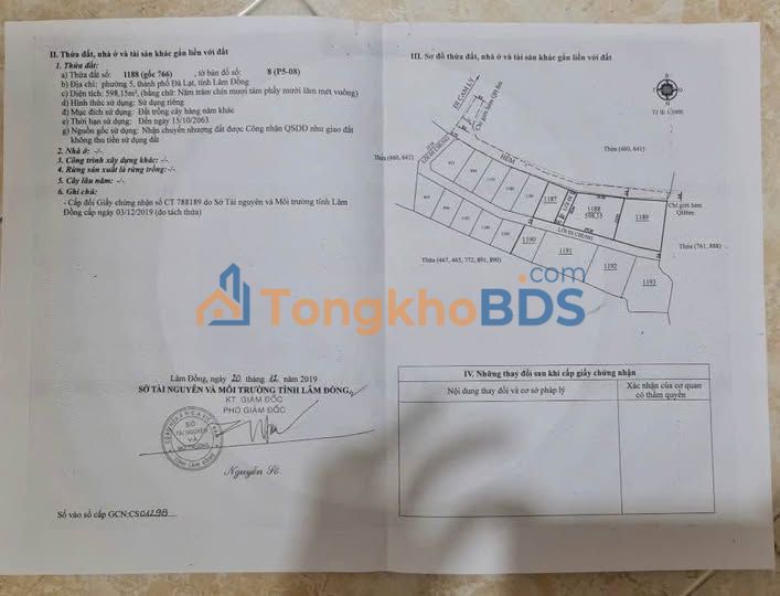 Bán Gấp Lô Đất Vạn Thành Đà Lạt 598m² Sổ Riêng - Giá Tốt