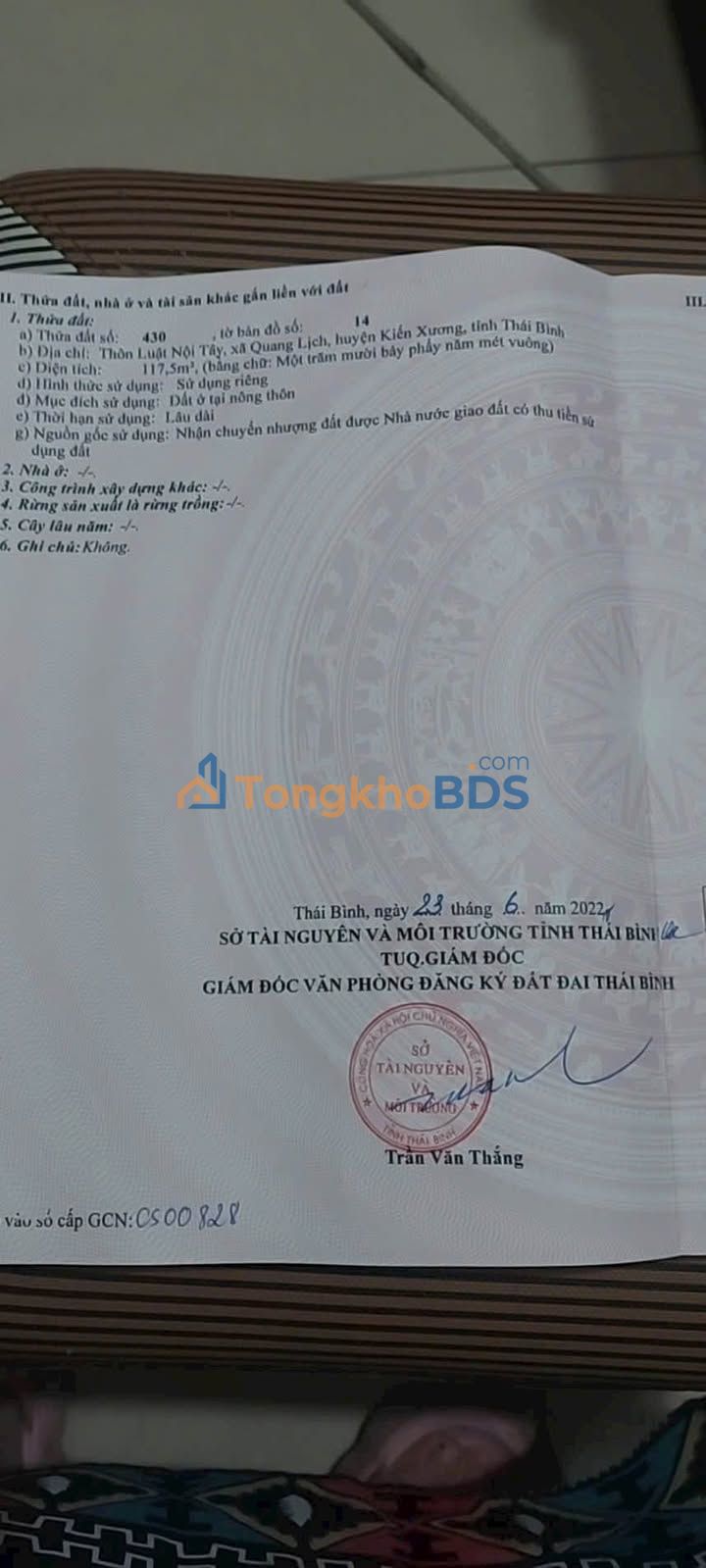 Đất nền Quang Lịch DH219 118m² 1.3 tỷ - Sổ đỏ