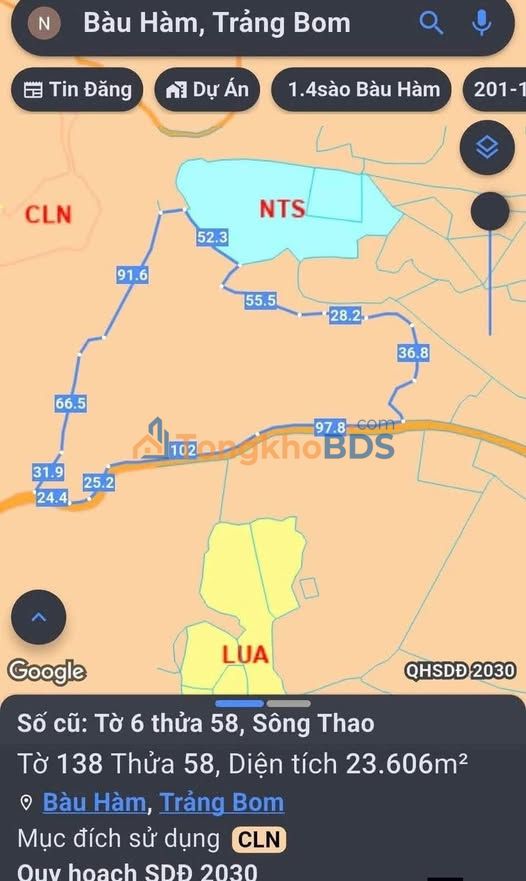 Đất cây lâu năm Bàu Hàm 3ha - Sổ đỏ chính chủ