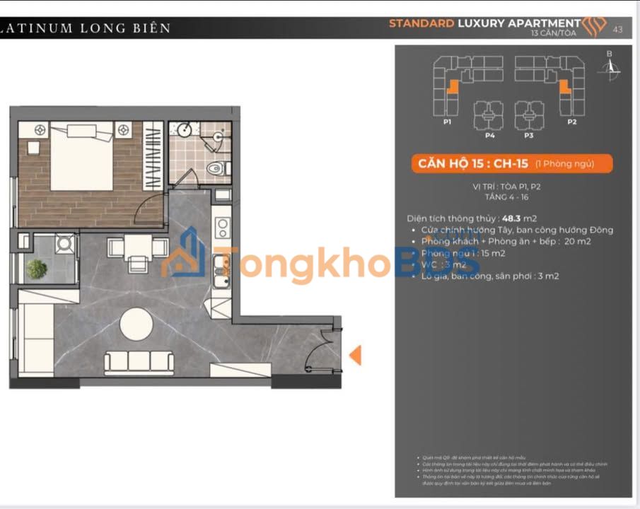 Căn hộ Platinum Long Biên 49m² 7.448 tỷ - Bàn giao ngay