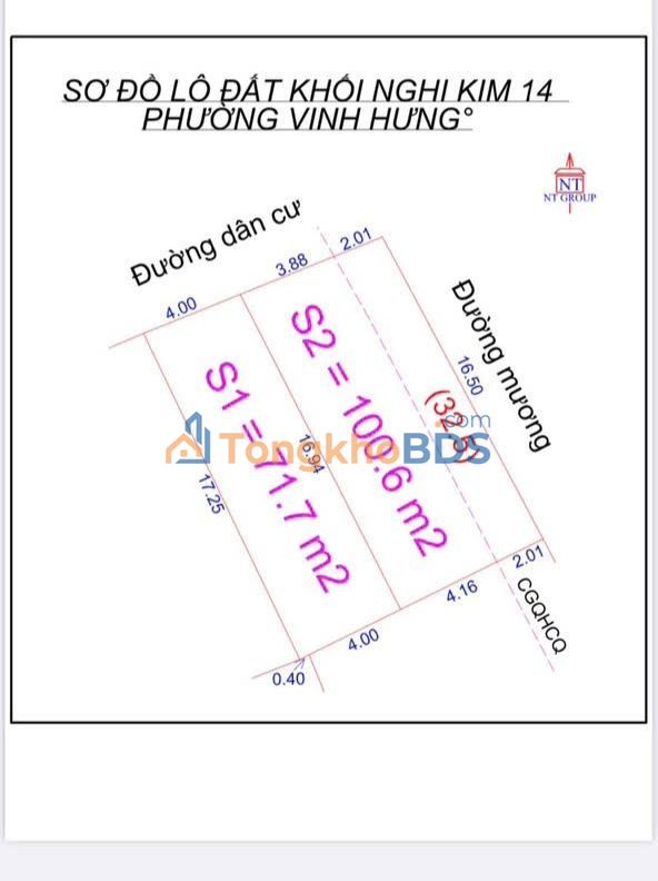 Đất nền Ngõ 146 Thăng Long Vinh 100m² 1,6 tỷ - Đường ô tô vào tận nơi