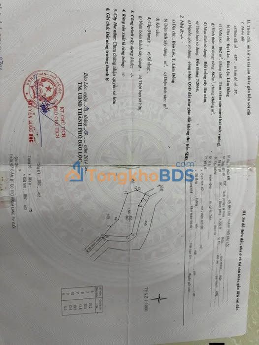 Bán Đất Nền Bảo Lộc 863m² Sổ Hồng Riêng - Giá 400 Triệu