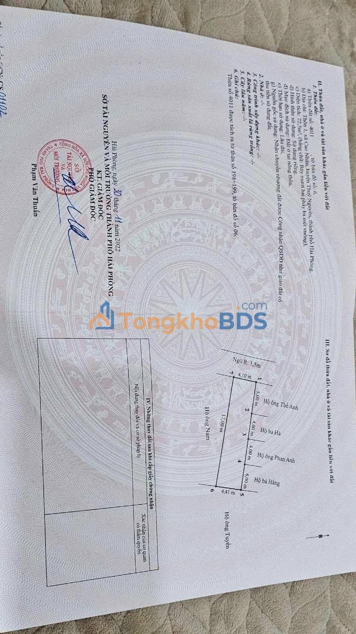 Đất Vĩnh Bảo Hải Phòng 72m² Sổ Đỏ Chính Chủ - Giá Tốt