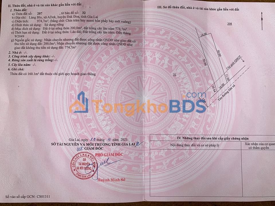 Đất TL 671 Đắk Đoa 800m² 1,7 tỷ - Sổ đỏ chính chủ