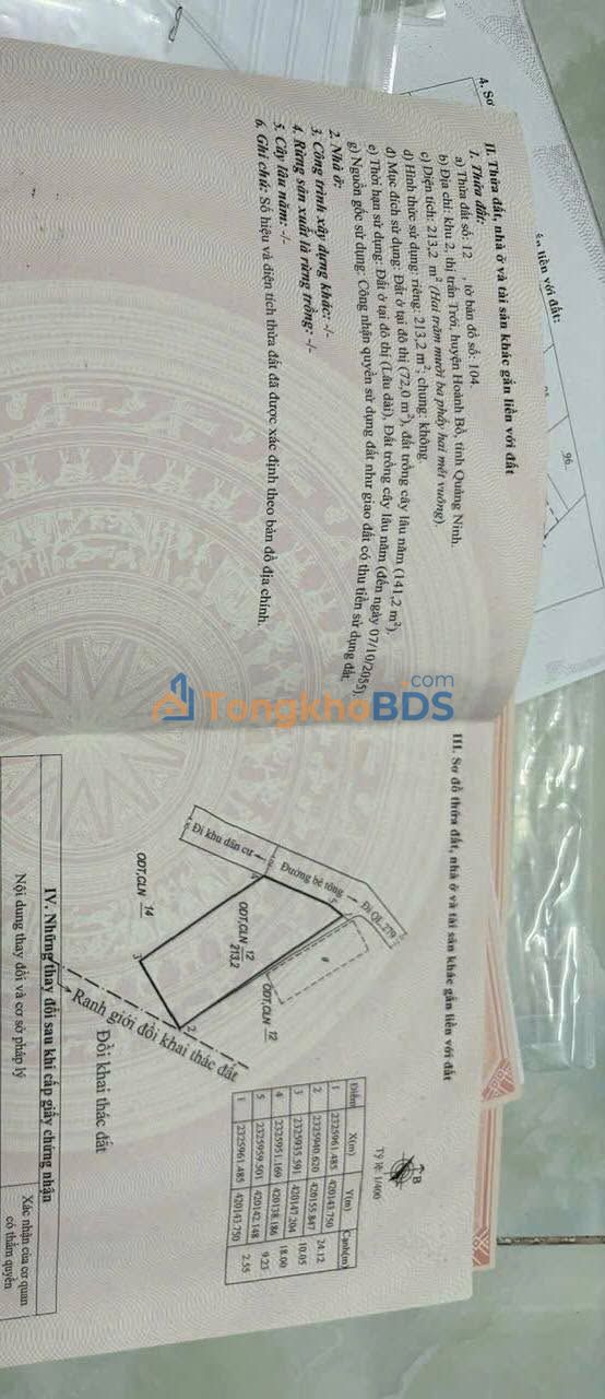 Bán Đất Nền Hoành Bồ, Hạ Long 321m² - Đường Ô Tô Tận Cửa, Sổ Đỏ Rõ Ràng