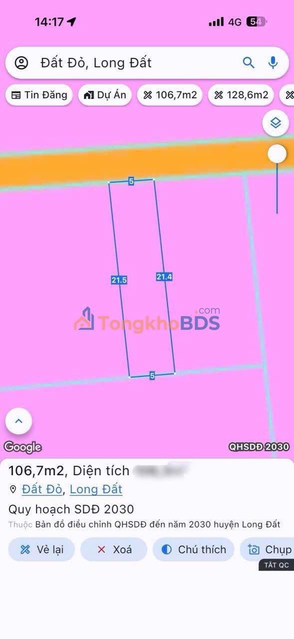 Đất Thị trấn Đất Đỏ 107m² 700 triệu - Đường to ô tô