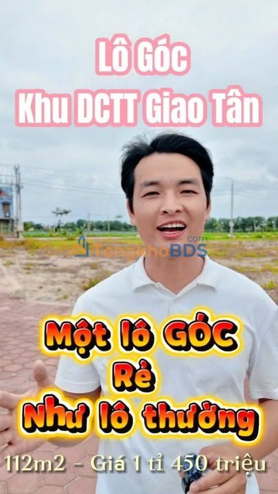 Đất nền Giao Tân, Nam Định - Góc 112m² giá F0 chỉ 1.3 tỷ, sổ đỏ sẵn sàng