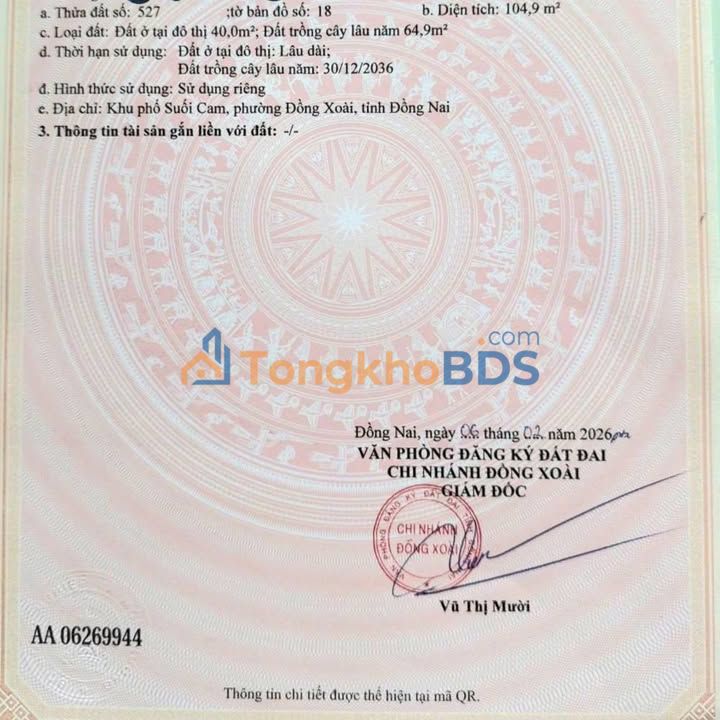 Đất nền Suối Cam Đồng Xoài 475 triệu - Tiềm năng tăng giá