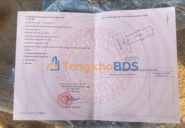 Đất nền Hạ Hoà Phú Thọ 100m² 1.4 tỷ - Sổ đỏ chính chủ