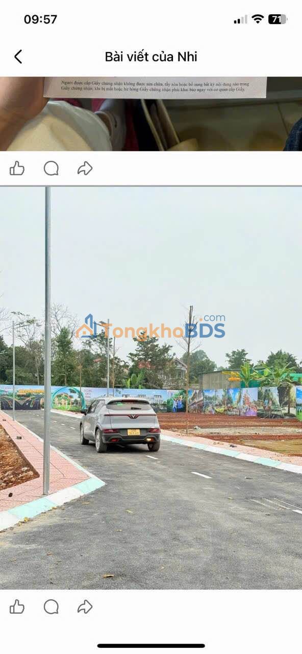 Bán đất 100m² Xã Đoài Phương, Cẩm Khê - Oto vào tận nơi, giá 1 tỷ