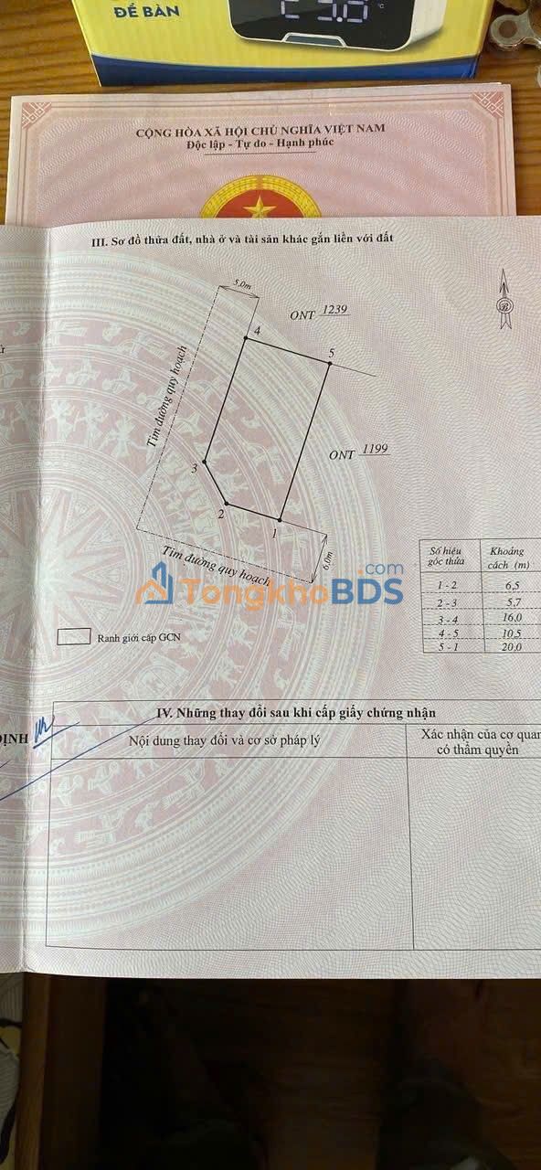 Đất nền Thôn Lục Lễ Phước Hiệp 200m² giá 1.3 tỷ - Sổ đỏ chính chủ