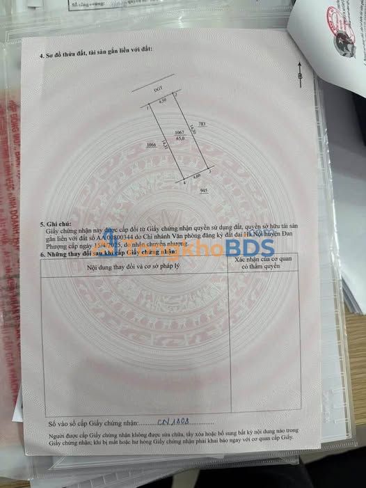 Đất Nền Đan Phượng 65m² - Sổ Đỏ Vuông Vắn, Giá Đầu Tư 5.5 Tỷ