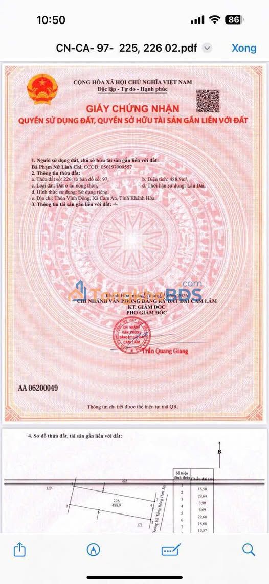 Đất Nền Cam An Nam 472m² Full Thổ Cư - Tiềm Năng Sinh Lời Vượt Trội