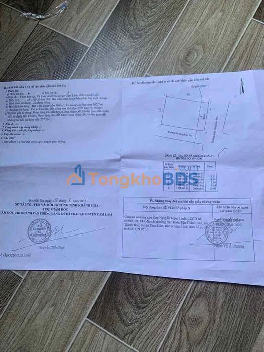 Đất nền Cam Lâm - 260m² hai mặt tiền, sát chợ, sổ thổ cư