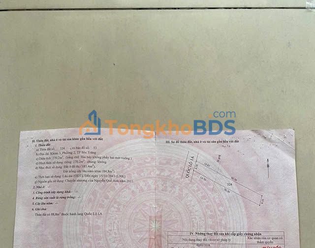 Bán Gấp Đất Mặt Tiền QL 1A, Thạnh Trị, Sóc Trăng - 2.35 Tỷ