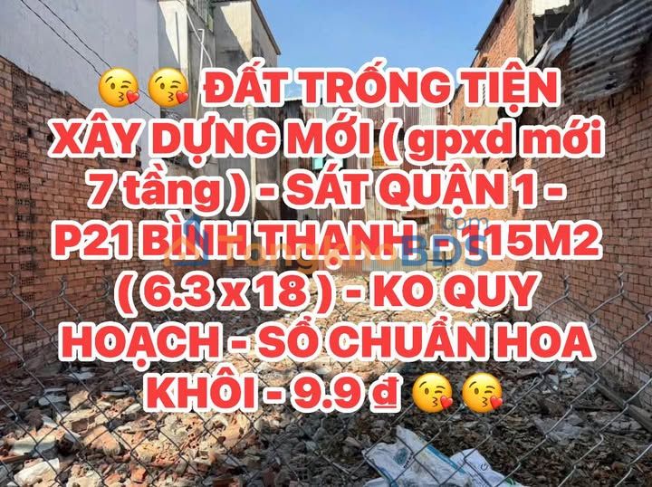 Đất nền P21 Bình Thạnh 115m² giá 9.9 tỷ - Sổ đỏ chính chủ