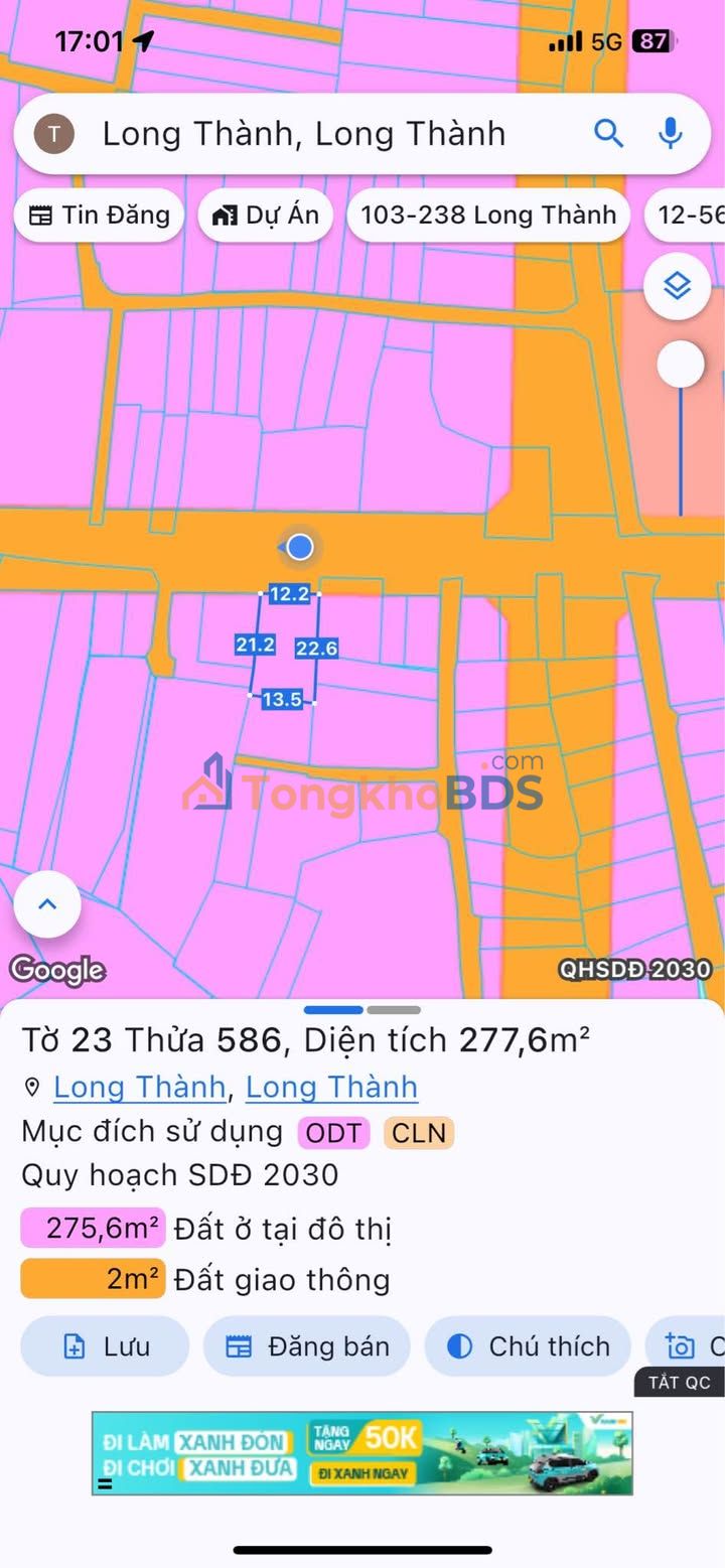Đất nền Nguyễn Văn Cừ Biên Hòa 277m² 10 tỷ - Đường to ô tô