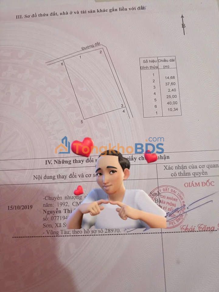 Đất nền Suối Nghệ Ngãi Giao 10.050m² 1.05 tỷ - Sổ đỏ chính chủ