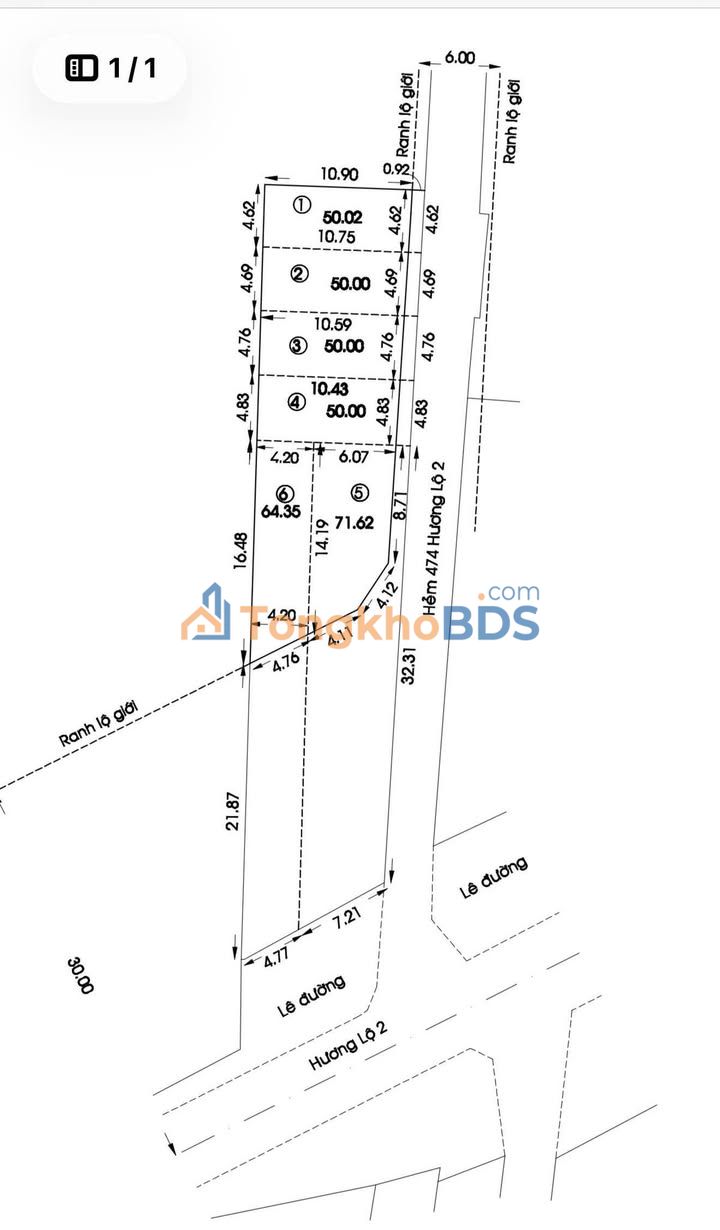 Đất Hương Lộ 2 Bình Tân 51m² giá 5.5 tỷ - Sổ đỏ chính chủ