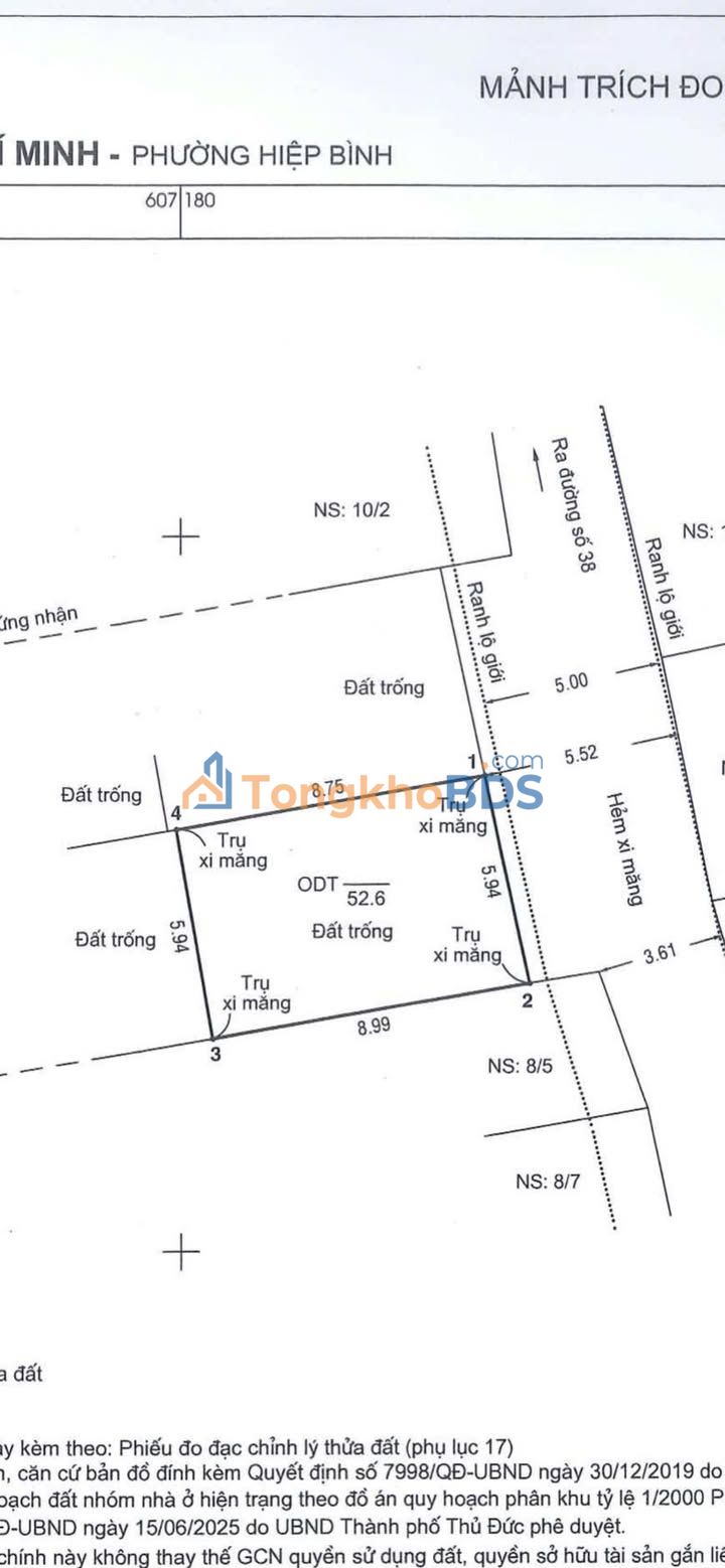 Đất nền Hiệp Bình Chánh Thủ Đức 53m² 5,7 tỷ - Sổ hồng rõ ràng