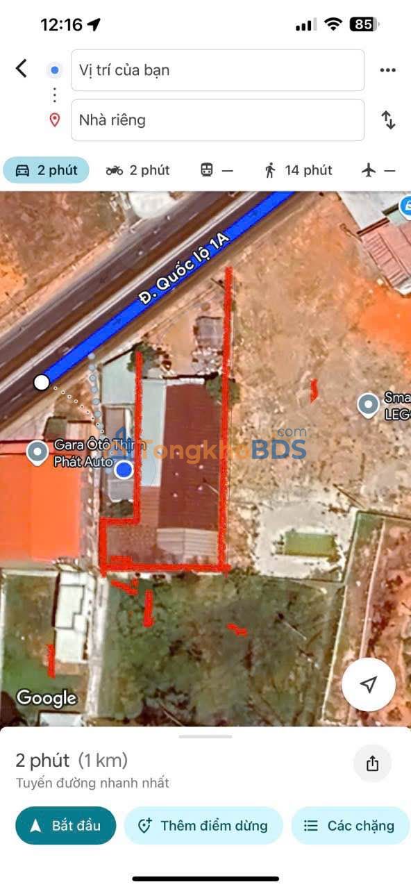 Kho QL1A Phan Thiết 1850m2 giá thuê 25tr - Hoạt động ngay