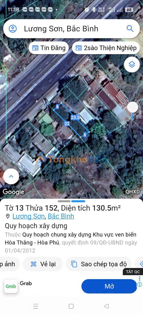 Đất mặt tiền QL1A Lương Sơn 130m² 800tr - Giá tốt hiếm có