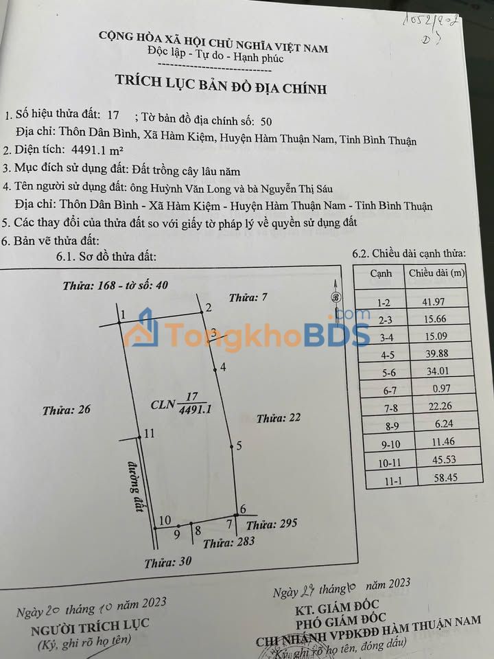 Đất nền Hàm Kiệm 360m²/700tr - Đường to ô tô