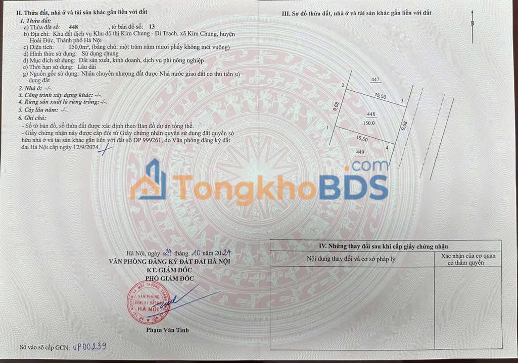 Đất dịch vụ Kim Chung Hoài Đức 150m² 2.1 tỷ - Đường ô tô