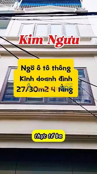 Nhà Kim Ngưu 27m² 30 triệu - Ô tô vào nhà kinh doanh đỉnh
