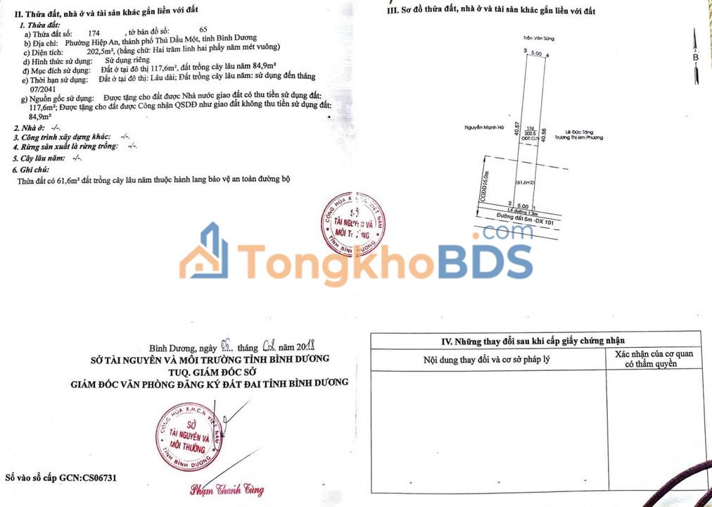 Đất nền Thủ Dầu Một 200m² giá 2.9 tỷ - Đường to ô tô