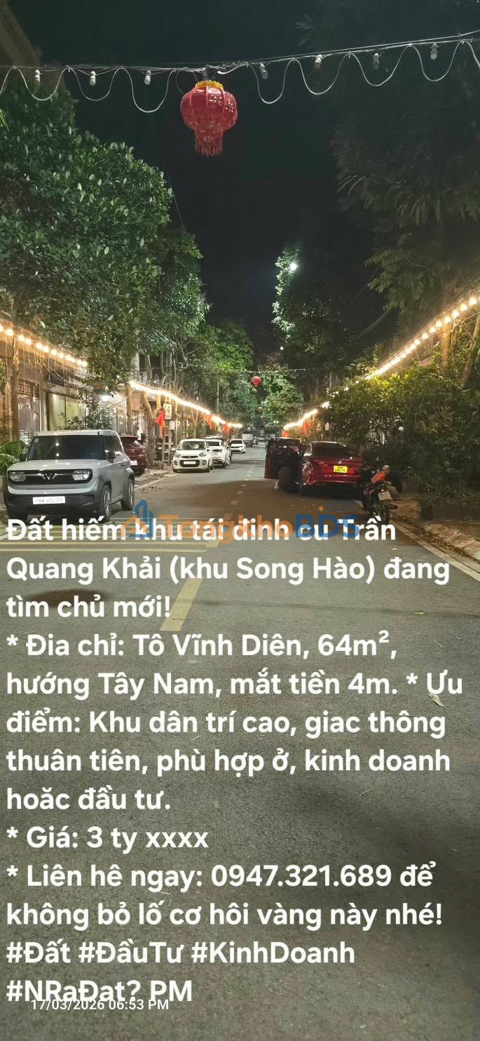 Đất Nền 64m² Mặt Tiền 4m Tô Vĩnh Diện, Nam Định - Cơ Hội Đầu Tư Sinh Lời