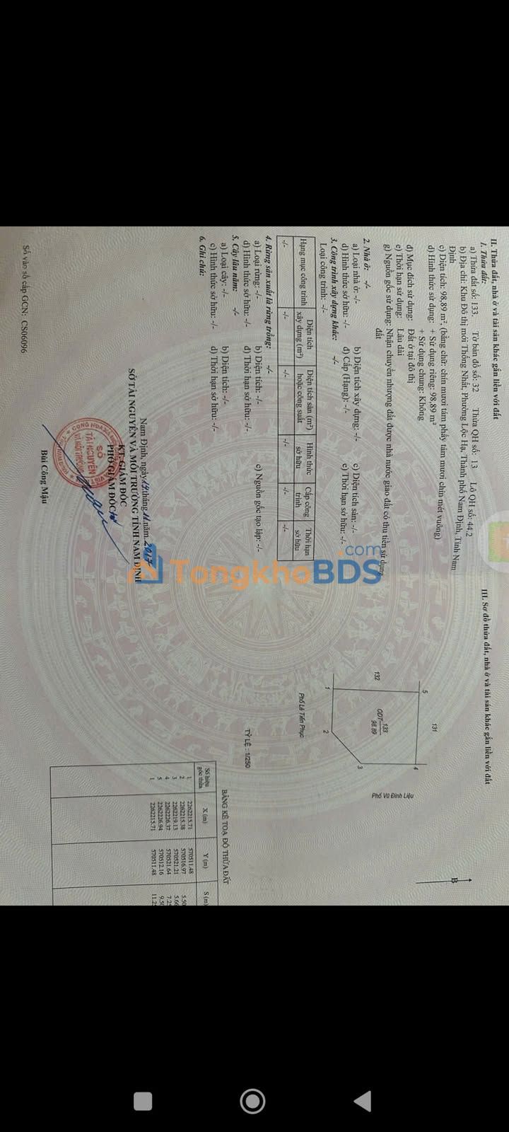 Đất nền Lê Tiến Phục 100m² 6,2 tỷ - Xây dựng tự do