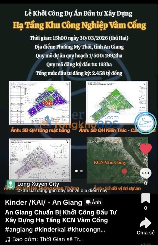 Đất KCN Vàm Cống Cái Tắc 2.576m² 1.6744 tỷ - Sổ đỏ chính chủ