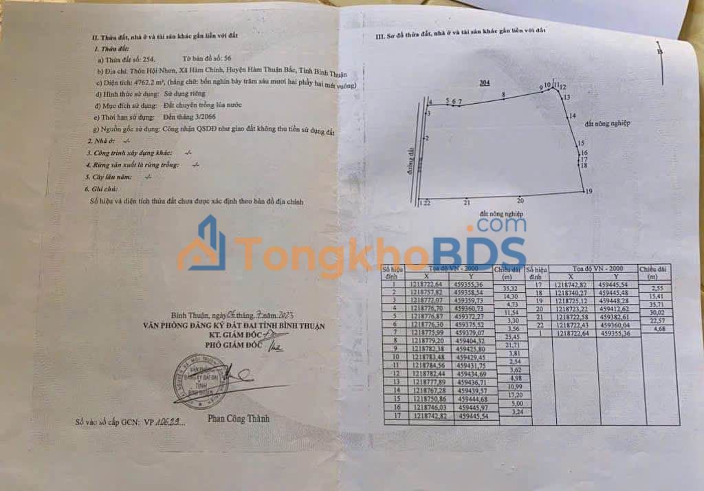 Đất vườn Hàm Chính 4800m² 1.6 tỷ - Đầu tư dài hạn