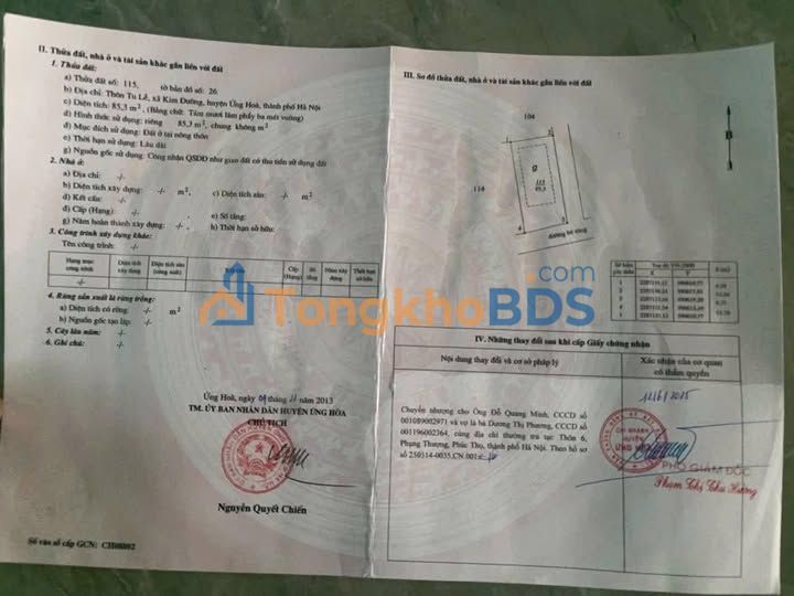 Bán Gấp Lô Góc 85m² Kim Đường, Ứng Hòa - Sẵn Nhà Cấp 4, Ô Tô Đỗ Cửa