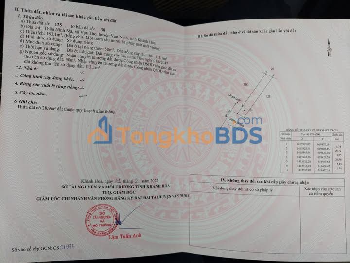 Đất nền Vạn Thọ 170m² giá thỏa thuận - Sổ đỏ chính chủ