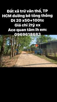 Đất Củ Chi Trừ Văn Thố 1.000m² 2 tỷ - Sổ đỏ chính chủ