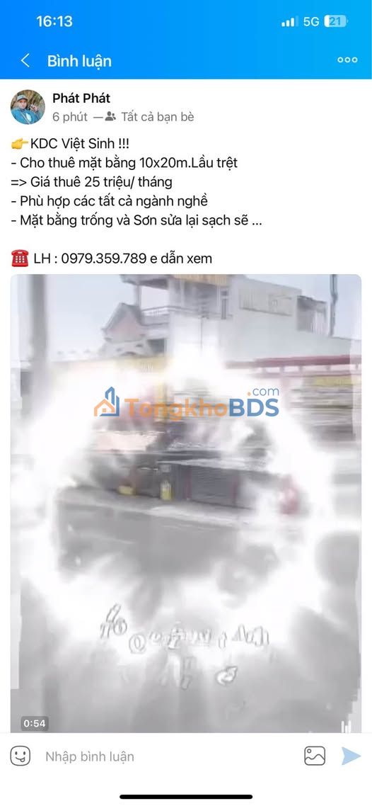 Mặt bằng KDC Việt Sinh Thuận An 200m² 25 triệu - Mặt tiền kinh doanh