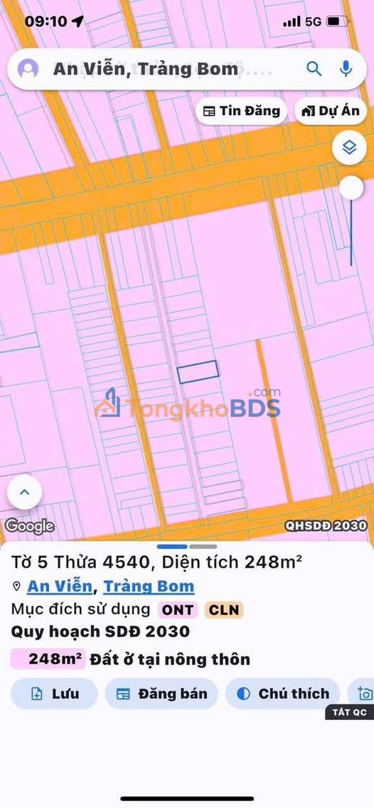 Đất nền Trảng Bom Đồng Nai 250m² giá 1.8-1.89 tỷ - Sổ đỏ chính chủ