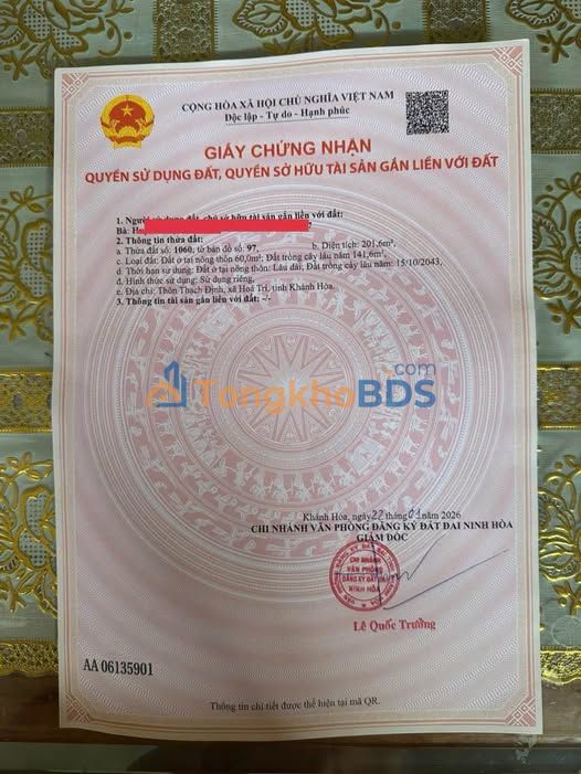 Đất nền Vạn Ninh 224m² giá 805 triệu - Sổ đỏ chính chủ