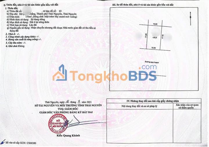 Đất nền Dự án Mi-A Làn 2 - 170m² Hướng Nam Giá 510 Triệu