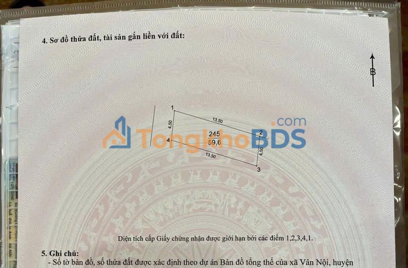 Đất nền Vân Nội QL23B 60m² - Sổ đỏ chính chủ