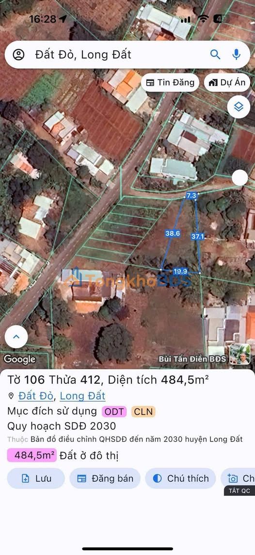 Đất nền Thị trấn Đất Đỏ 485m² 1.8 tỷ - Giá tốt hiếm có