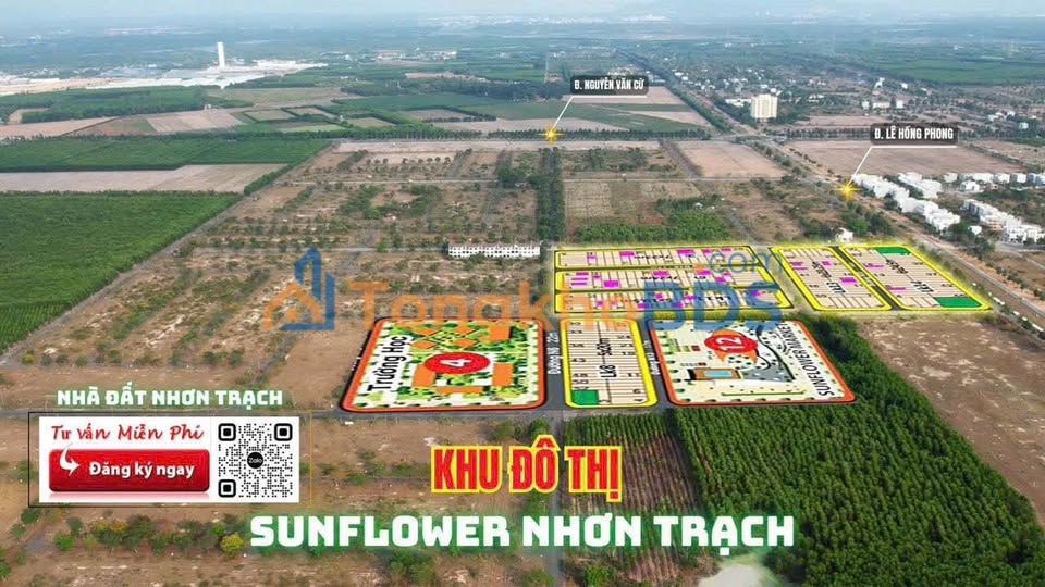 Đất nền Sunflower City Nhơn Trạch 98m2 - Sổ đỏ chính chủ