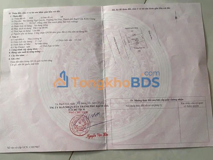 Bán Đất Mặt Tiền Ngô Quyền Rạch Giá 20.2m² Sổ Hồng Chính Chủ