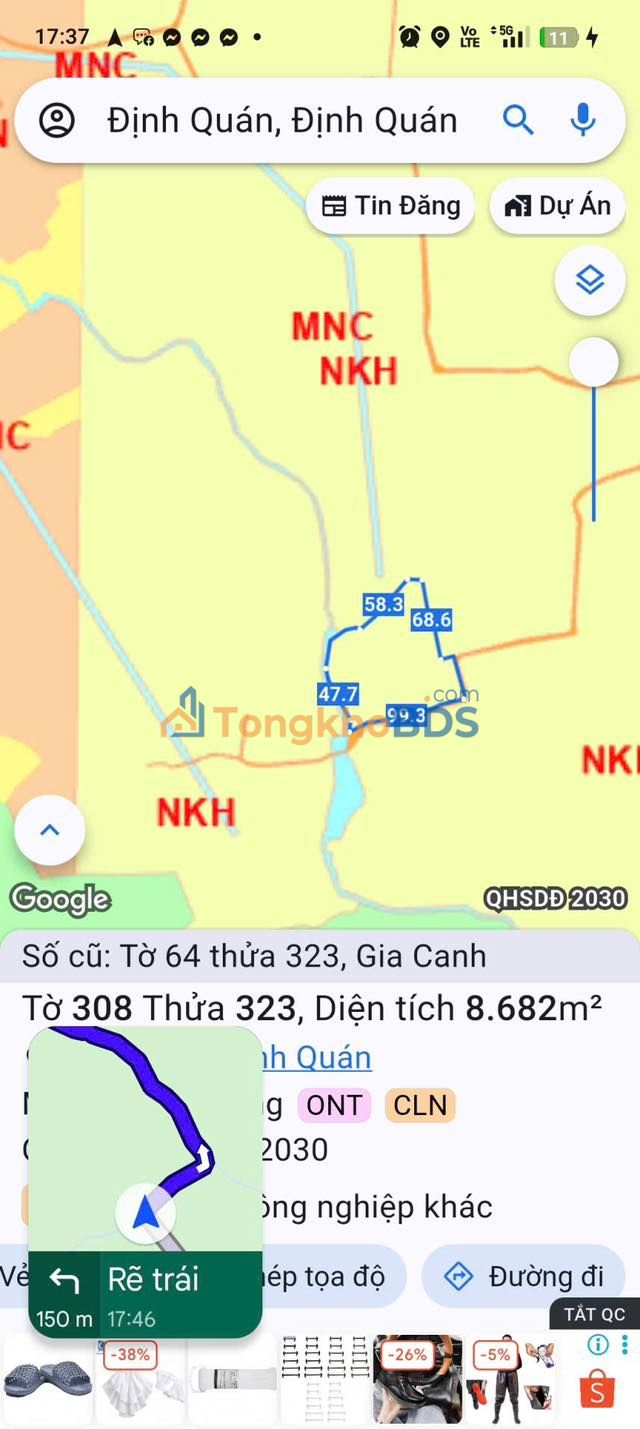 Đất nền Gia Canh Định Quán 6.840m² giá 3.8 tỷ - Sổ đỏ chính chủ